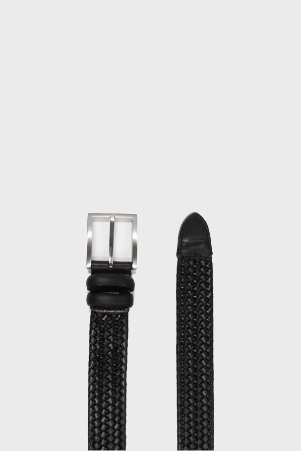 ΖΩΝΗ ΠΛΕΚΤΗ ΔΕΡΜΑ BASHAIKOV - ΜΑΥΡΟ